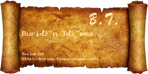 Burián Tímea névjegykártya